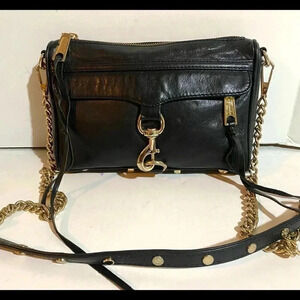 Rebecca Minkoff black leather crossbody handbag